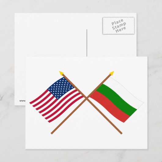 VS en Bulgarije kruidige vlaggen Briefkaart (Voorkant / Achterkant)