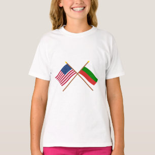 VS en Bulgarije kruidige vlaggen T-shirt