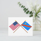 VS en Congo Democratische Republiek gekruiste vlag Briefkaart (Staand voorkant)