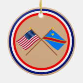 VS en Congo Democratische Republiek gekruiste vlag Keramisch Ornament (Achterkant)