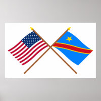 VS en Congo Democratische Republiek gekruiste vlag