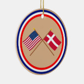 VS en Denemarken kruipers Keramisch Ornament (Rechts)