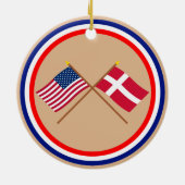 VS en Denemarken kruipers Keramisch Ornament (Achterkant)