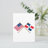 VS en Dominicaanse Republiek: gesteende vlaggen Briefkaart (Staand voorkant)