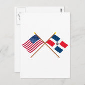 VS en Dominicaanse Republiek: gesteende vlaggen Briefkaart (Voorkant / Achterkant)