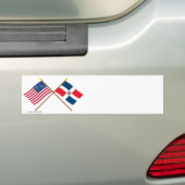 VS en Dominicaanse Republiek: gesteende vlaggen Bumpersticker (Op auto)