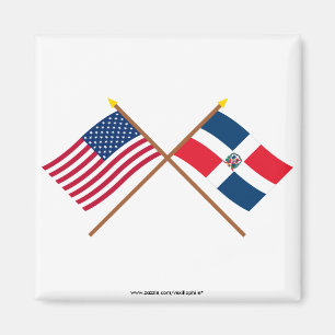 VS en Dominicaanse Republiek: gesteende vlaggen Magneet