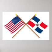 VS en Dominicaanse Republiek: gesteende vlaggen Poster (Voorkant)