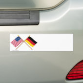 VS en Duitsland kruisen vlaggen Bumpersticker (Op auto)