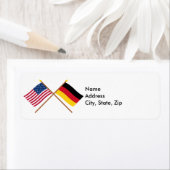 VS en Duitsland kruisen vlaggen Etiket (Insitu)