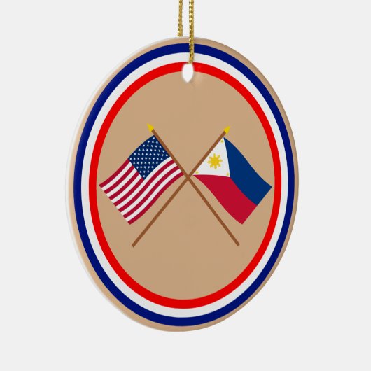 VS en Filipijnen - kruisvlaggen Keramisch Ornament (Rechts)