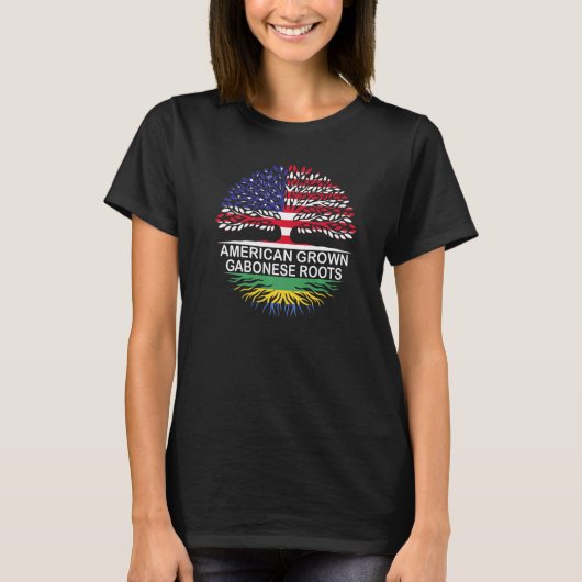VS en Gabon vlaggen Amerikaanse gekweekte gabonese T-shirt (Voorkant)
