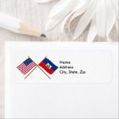 VS en Haïti gekruiste vlaggen Etiket (Insitu)