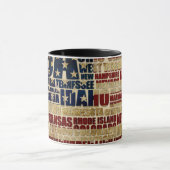 VS en hun federale staten in sterren en strepen Mok (Midden)