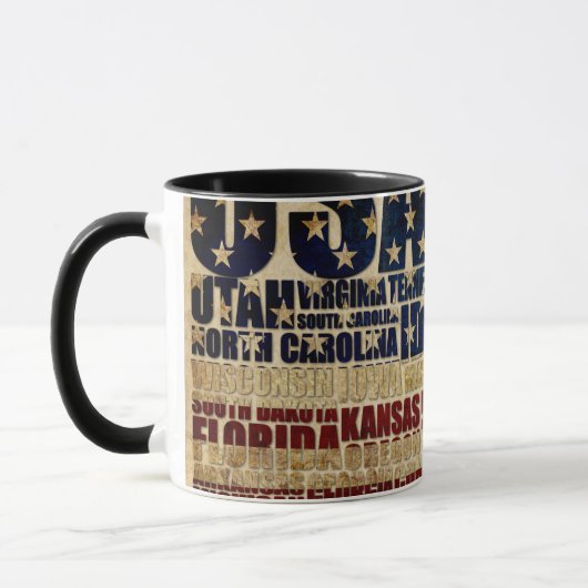 VS en hun federale staten in sterren en strepen Mok (Links)