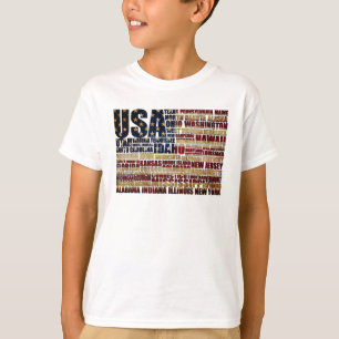 VS en hun federale staten in sterren en strepen T-shirt