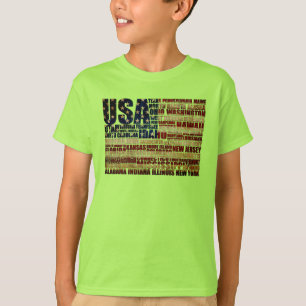 VS en hun federale staten in sterren en strepen T-shirt