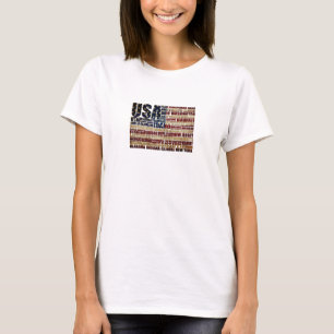 VS en hun federale staten in sterren en strepen T-shirt