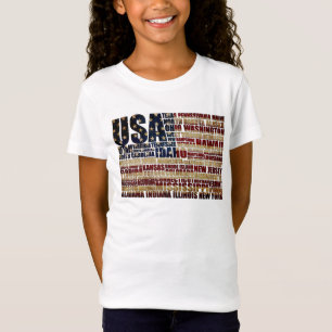 VS en hun federale staten in sterren en strepen T-shirt
