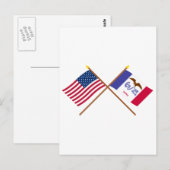 VS en Iowa Crossed Flags Briefkaart (Voorkant / Achterkant)