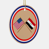 VS en Irak gekruiste vlaggen Keramisch Ornament (Rechts)
