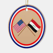 VS en Irak gekruiste vlaggen Keramisch Ornament (Links)