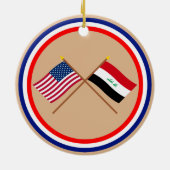 VS en Irak gekruiste vlaggen Keramisch Ornament (Achterkant)