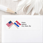 VS en Kroatië gekruiste vlaggen Etiket (Insitu)