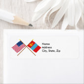 VS en Mongolië gekruiste vlaggen Etiket (Insitu)