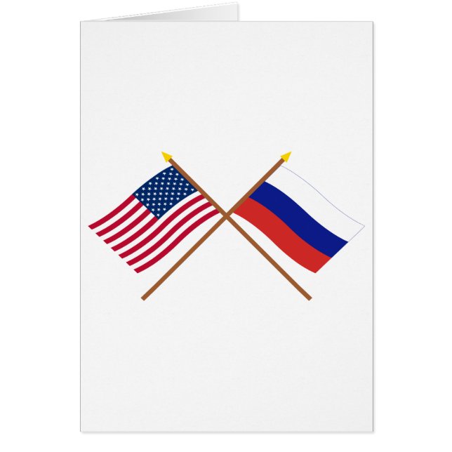 VS en Rusland doorkruiste vlaggen (Voorkant)