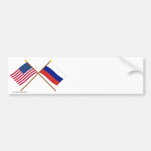 VS en Rusland doorkruiste vlaggen Bumpersticker