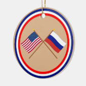VS en Rusland doorkruiste vlaggen Keramisch Ornament (Links)