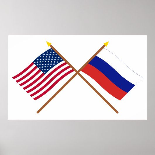 VS en Rusland doorkruiste vlaggen Poster (Voorkant)