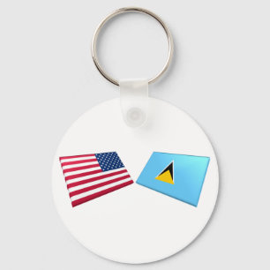 VS en Saint Lucia Flags Sleutelhanger