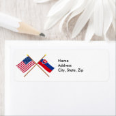 VS en Slowakije gekruiste vlaggen Etiket (Insitu)