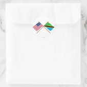 VS en Tanzania gekruiste vlaggen Ronde Sticker (Tas)