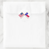 VS en Texas gekruiste vlaggen Ronde Sticker (Tas)