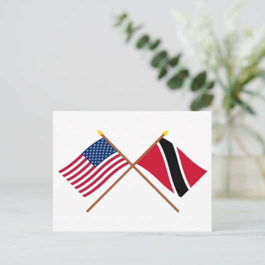 VS- en Trinidad- en Tobago-vlaggen Briefkaart (Staand voorkant)