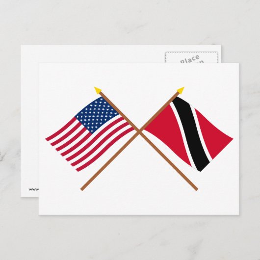 VS- en Trinidad- en Tobago-vlaggen Briefkaart (Voorkant / Achterkant)