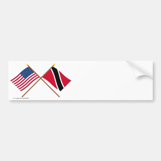 VS- en Trinidad- en Tobago-vlaggen Bumpersticker (Voorkant)