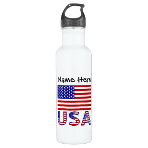VS en Verenigde Staten Amerika Vlag Gepersonalisee Waterfles