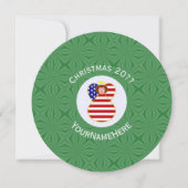 VS Engel Kerstmis Vlag Gepersonaliseerde Tekst Kaart (Voorkant)