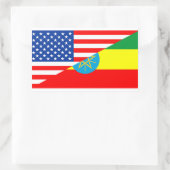 vs - ethiopië - land halve vlag amerika - symbool rechthoekige sticker (Tas)