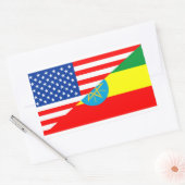 vs - ethiopië - land halve vlag amerika - symbool rechthoekige sticker (Envelop)