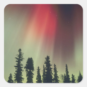 VS, Fairbanks gebied, Centraal Alaska, Aurora Vierkante Sticker