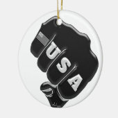 VS Fist Bump met Amerikaanse vlag Keramisch Ornament (Links)