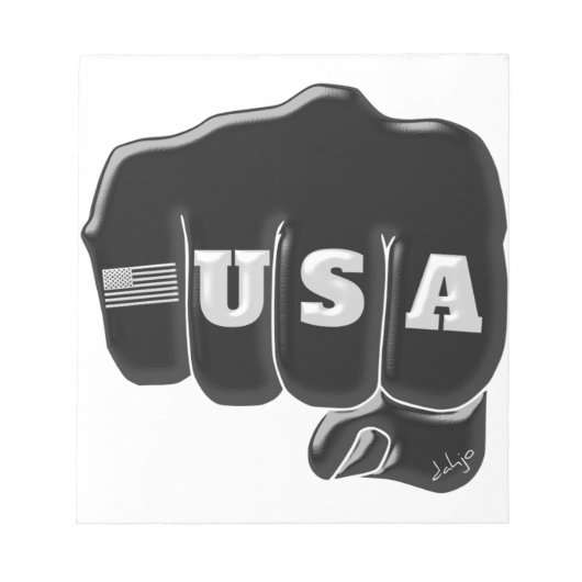 VS Fist Bump met Amerikaanse vlag Notitieblok (Voorkant)