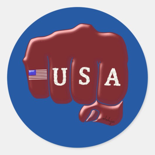 VS Fist Bump met Amerikaanse vlag Ronde Sticker (Voorkant)