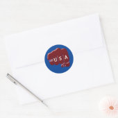 VS Fist Bump met Amerikaanse vlag Ronde Sticker (Envelop)