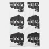 VS Fist Bump met Amerikaanse vlag Theedoek (Verticaal)